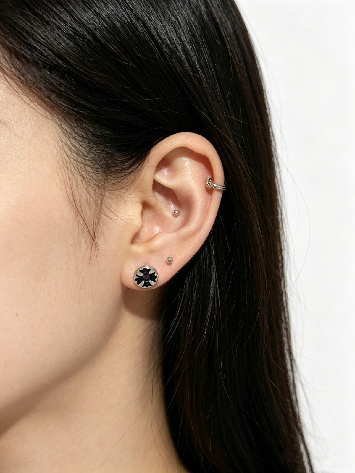 Cross Statement Earrings in Metal-Tone – Design 01 detail view