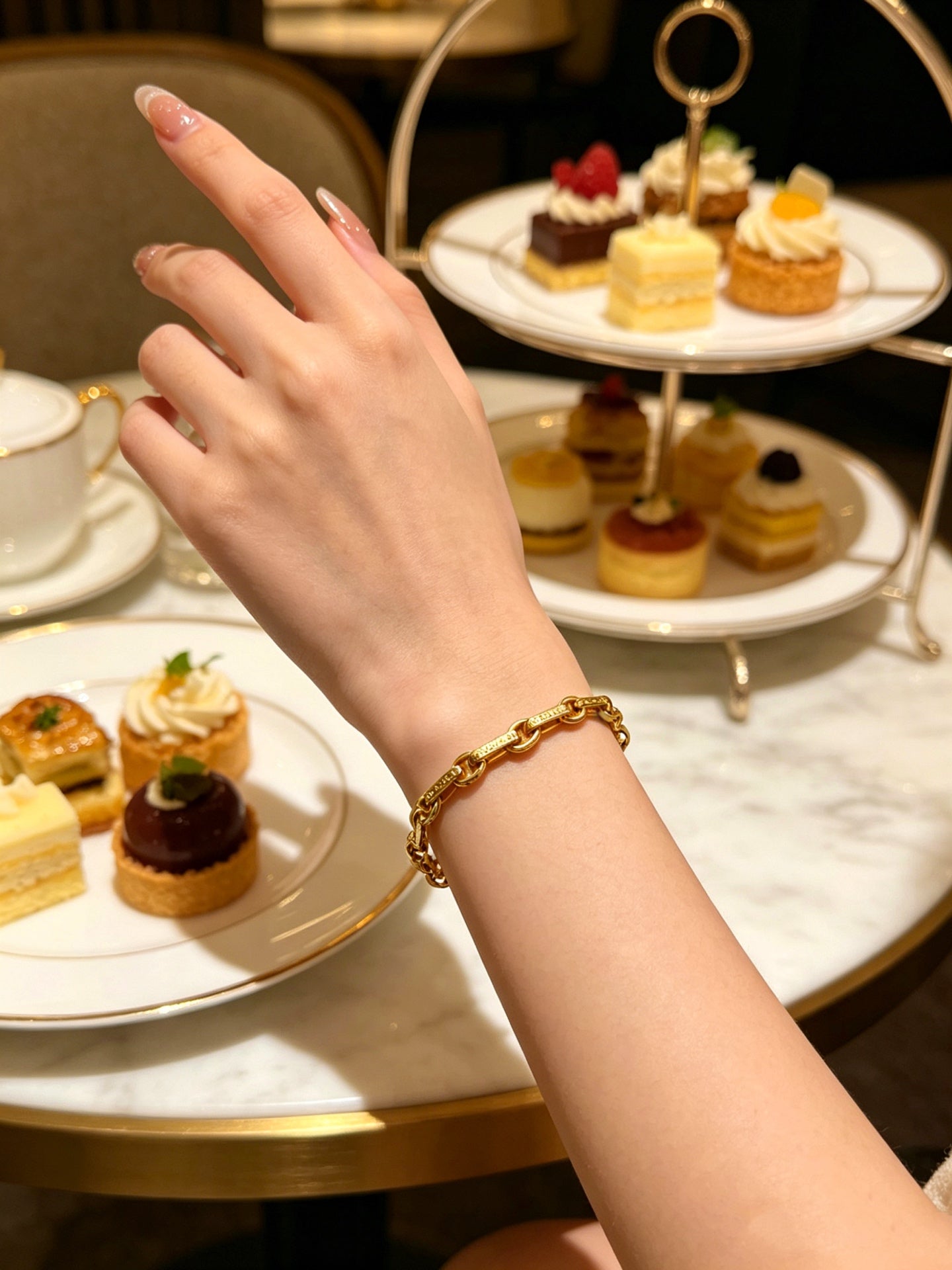 Signature Emblem Bracelet in Polished Metal-Tone – Design 018 detail view