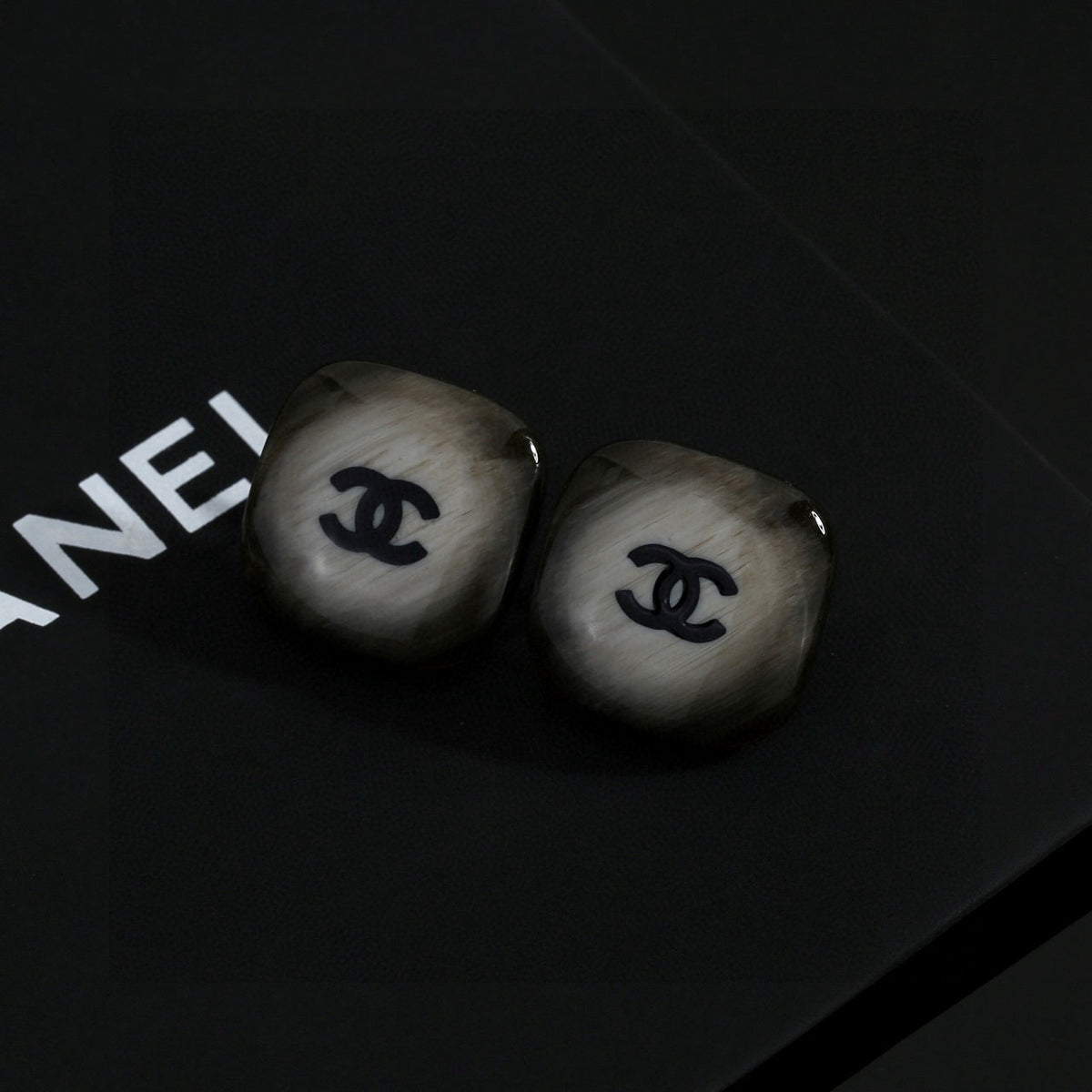 Signature Emblem Stud Earrings in Polished Metal-Tone – Design 014 main product view