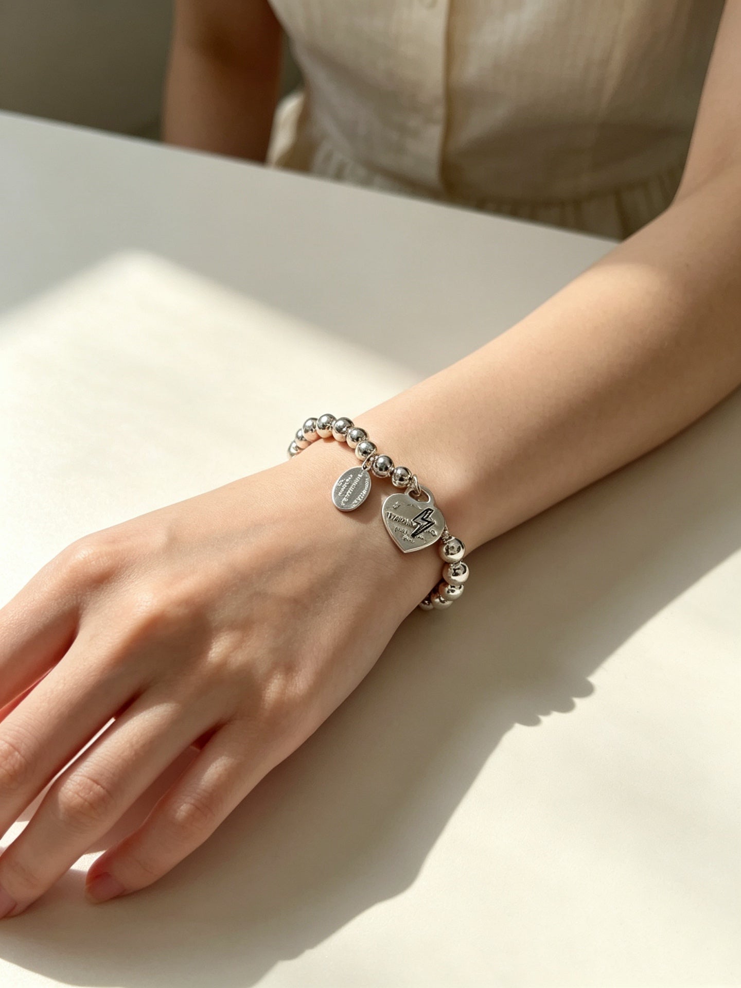 Signature Motif Bracelet in Silver-Tone – Vintage Detail – Design 06 detail view