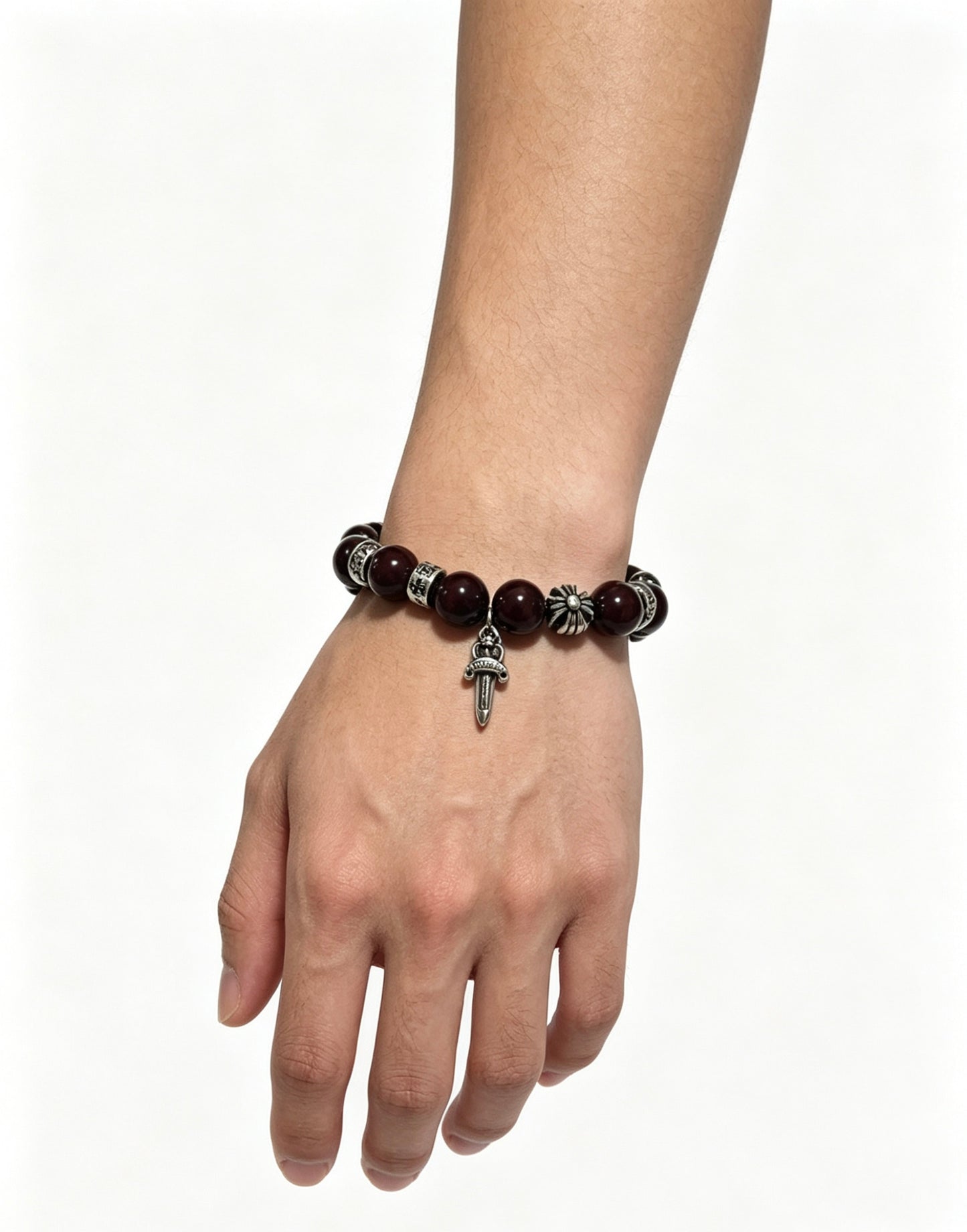 Signature Emblem Bracelet in Polished Metal-Tone – Design 003 detail view