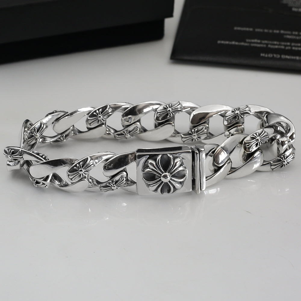 Cross Statement Bracelet in Metal-Tone – Design 13 close-up detail