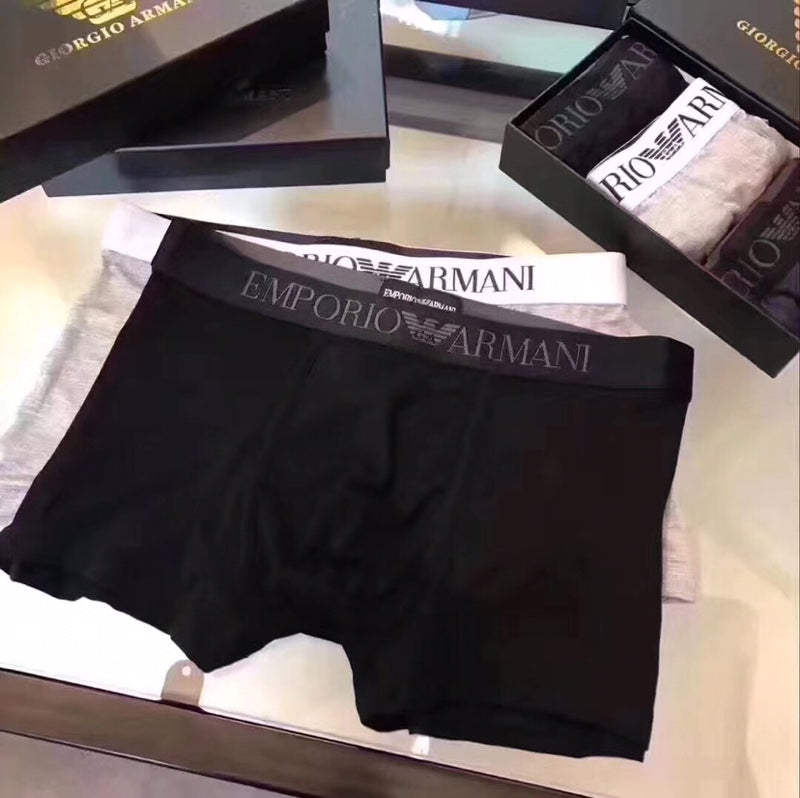Armani Broad Logo Waistbands Men's Boxer Briefs - 4-Piece Box