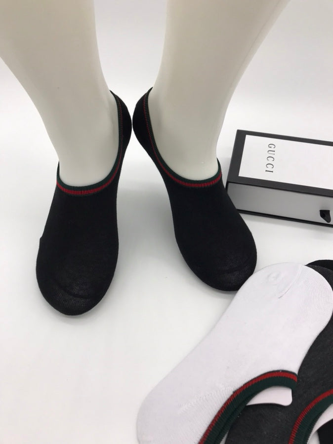 Gucci Contrast Stripe Details No-Show Socks - 5-Pair Set
