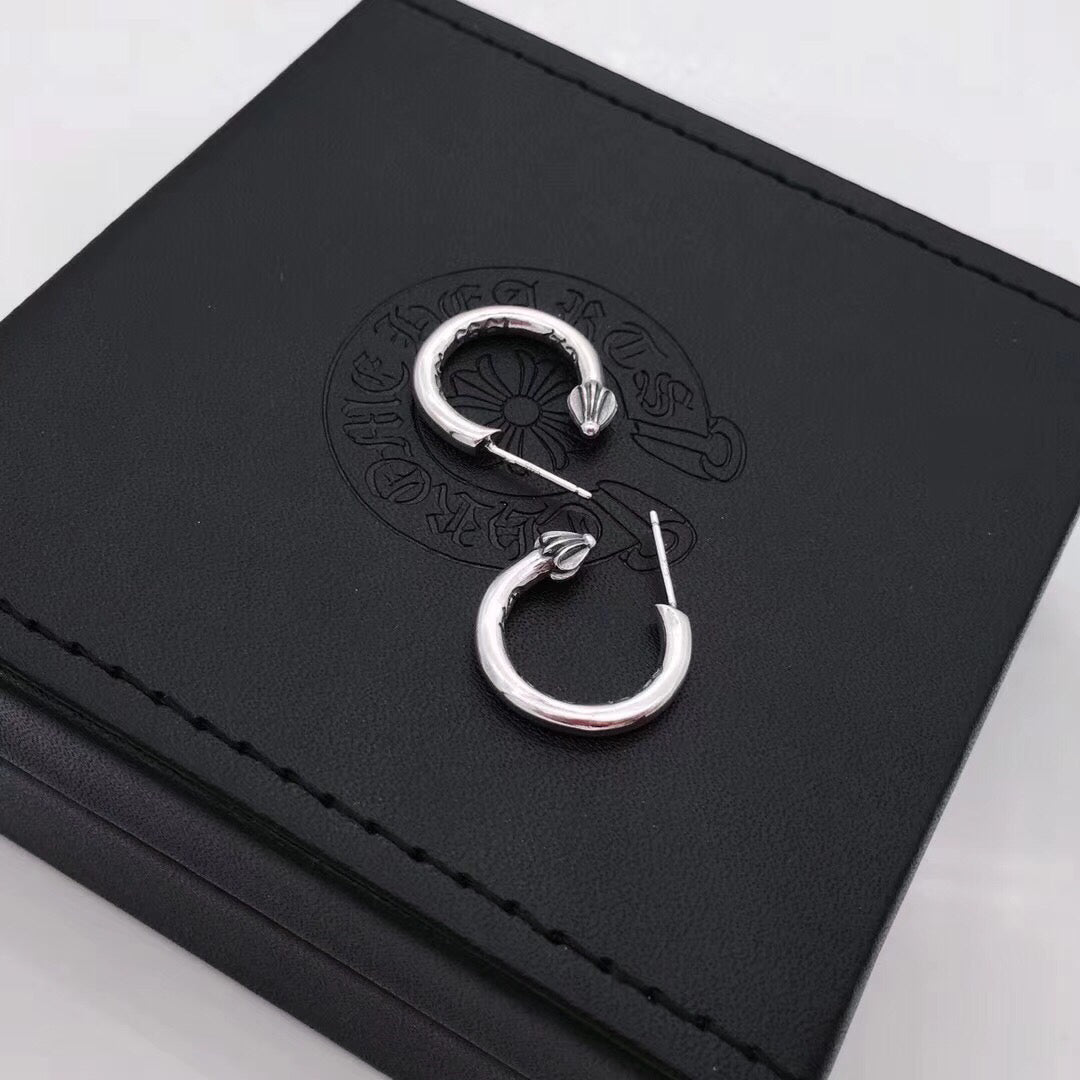 Gothic Emblem Statement Earrings in Metal-Tone detail view