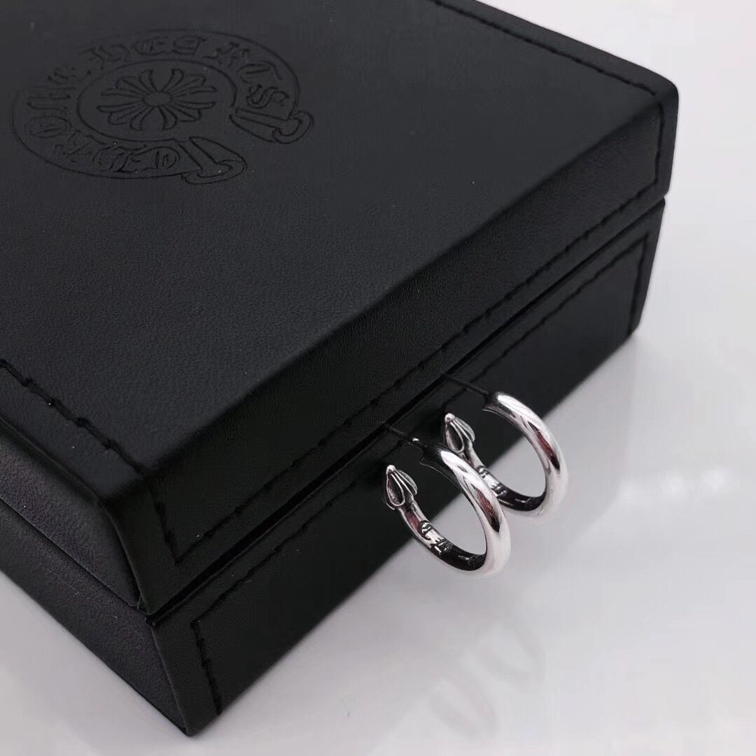 Gothic Emblem Statement Earrings in Metal-Tone front product view