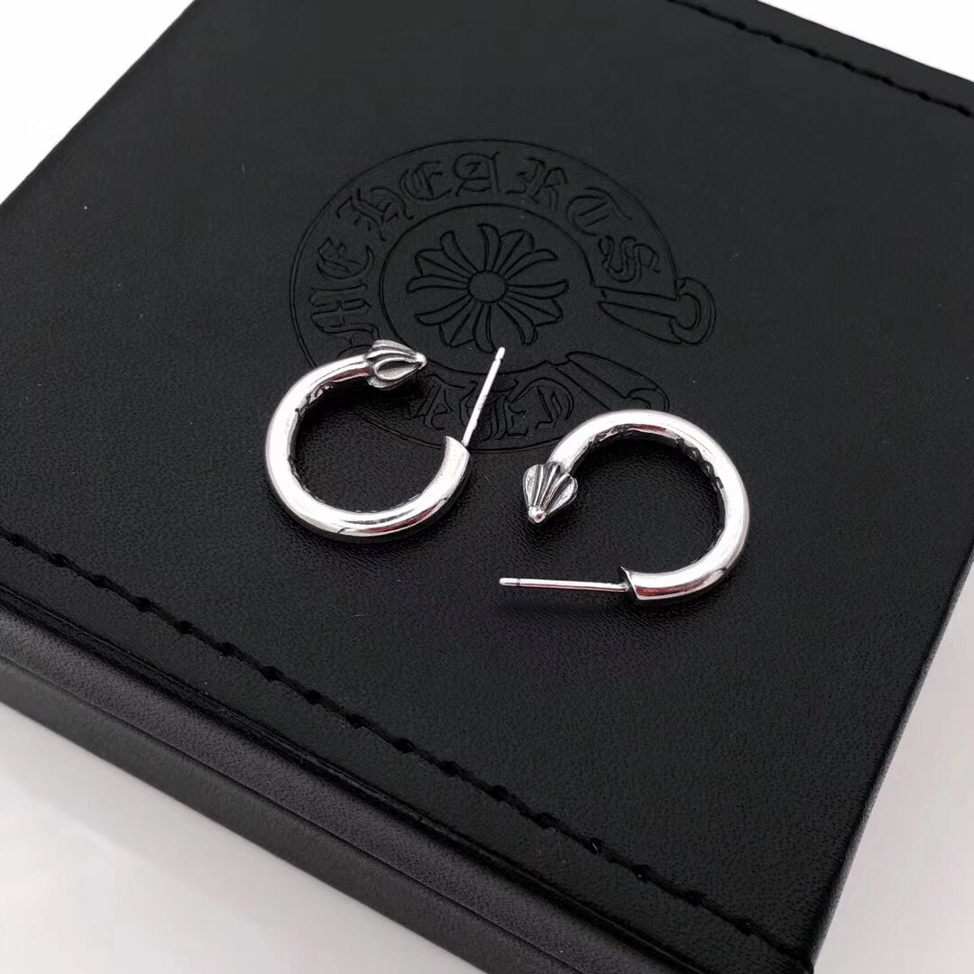 Gothic Emblem Statement Earrings in Metal-Tone main product view