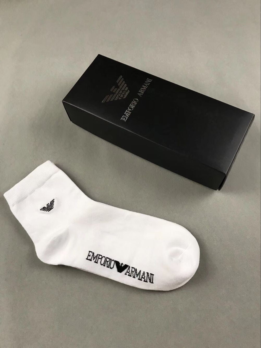 Armani Cotton Visible Cuff, Colour And Emblem Details Crew Socks - 5-Pair Set