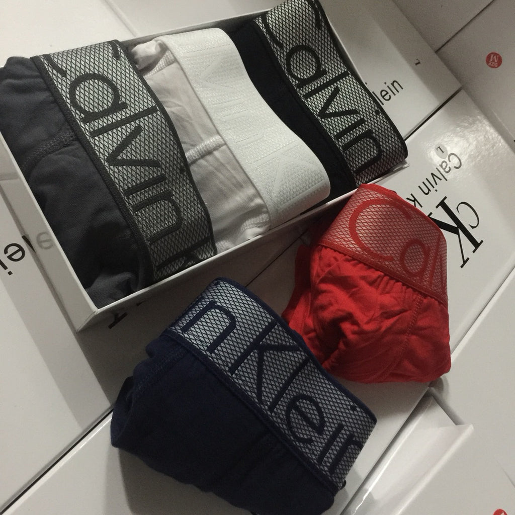 Calvin Klein Oversized Logo Waistbands Men's Boxer Briefs - 3-Piece Box