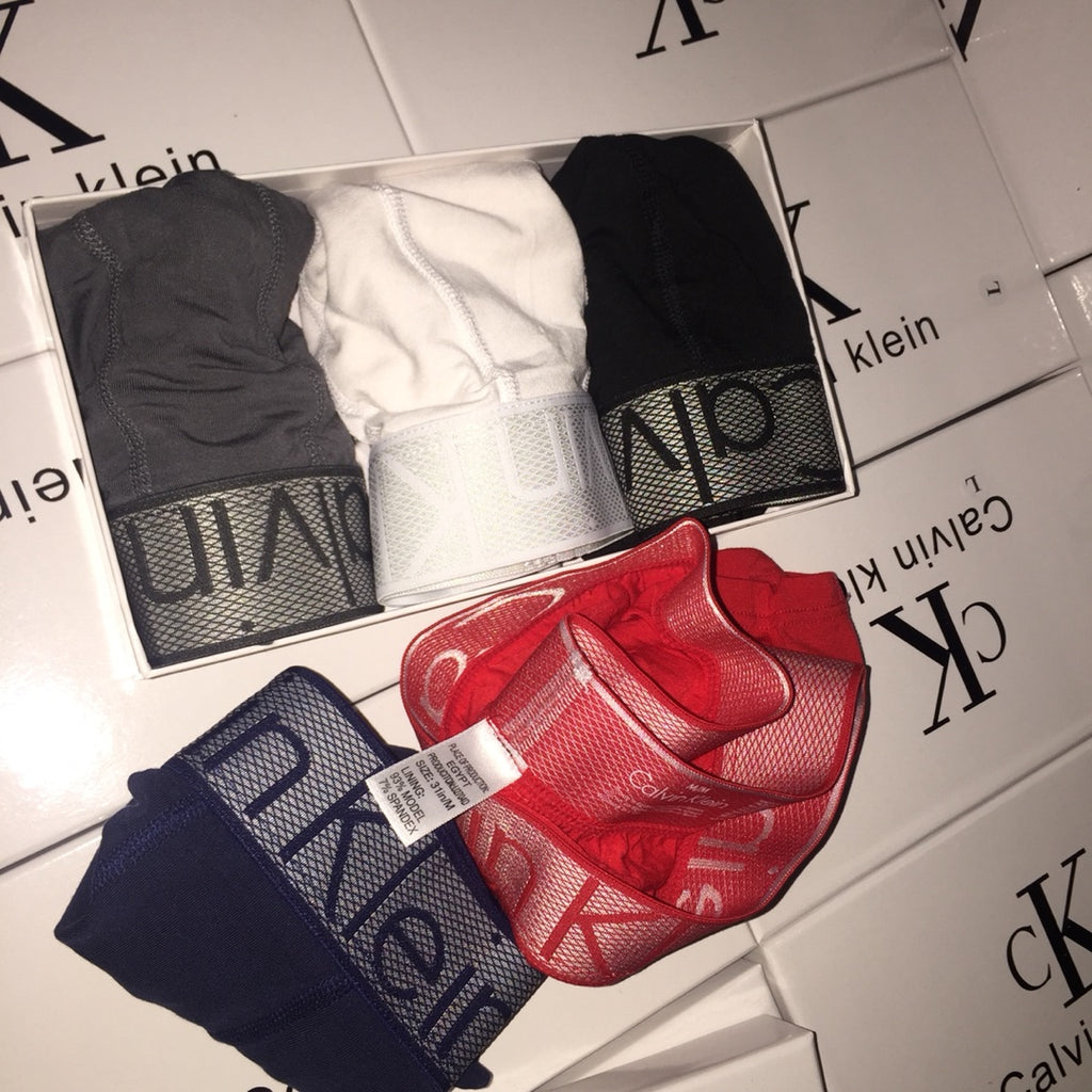 Calvin Klein Oversized Logo Waistbands Men's Boxer Briefs - 3-Piece Box