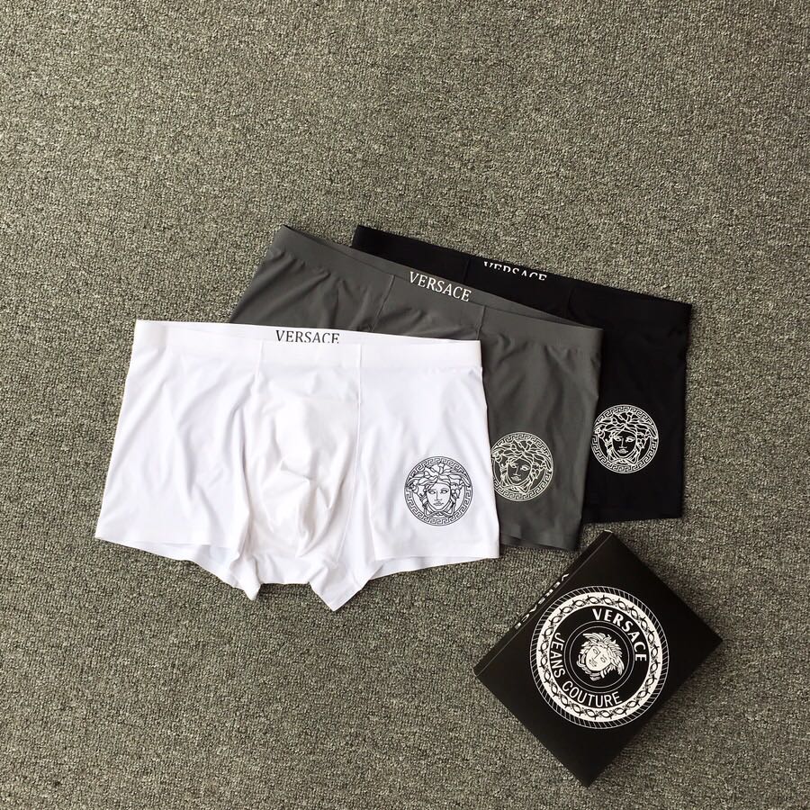 Versace Milk-Silk Men's Boxer Briefs - 3-Piece Box