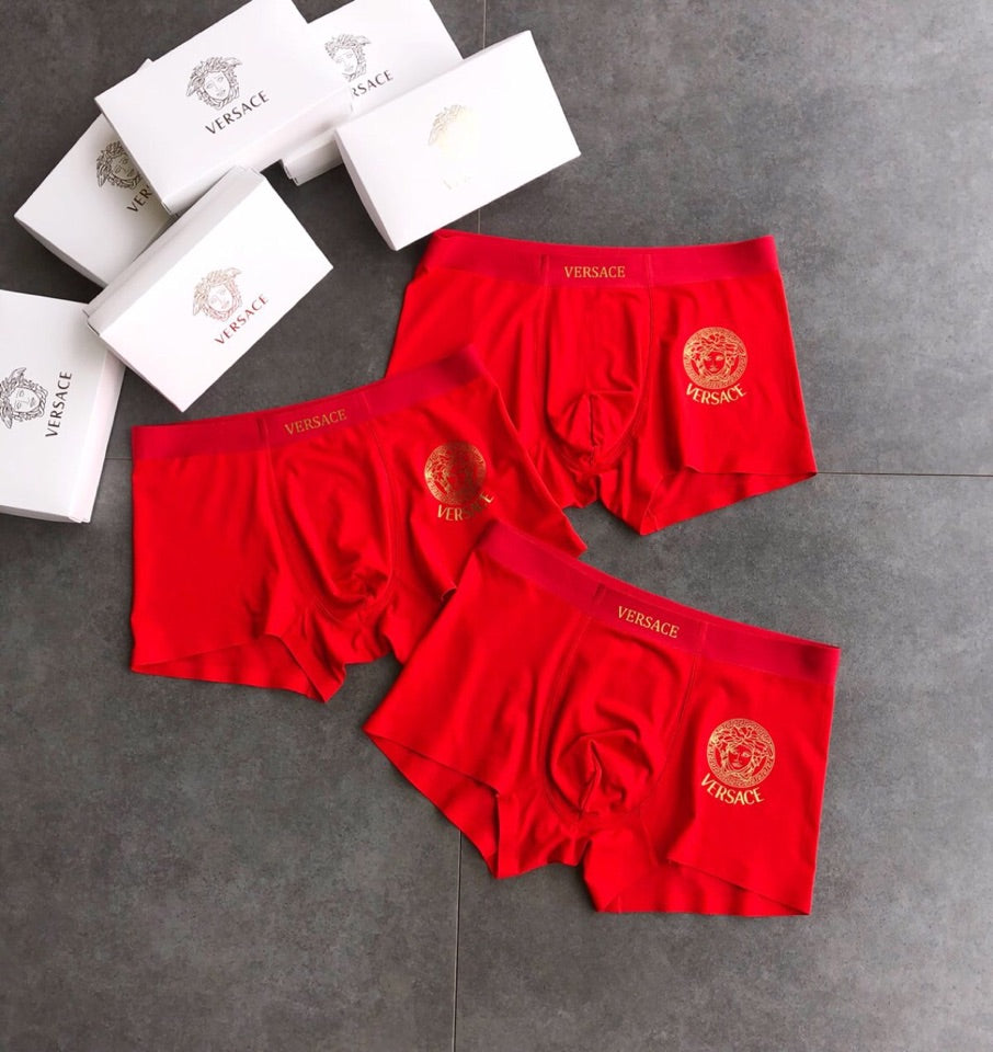 Versace Gold-Tone Medallion Details Men's Boxer Briefs - 3-Piece Box