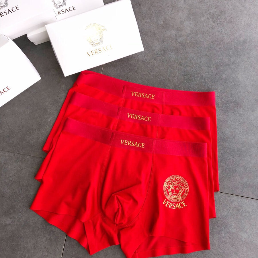 Versace Gold-Tone Medallion Details Men's Boxer Briefs - 3-Piece Box