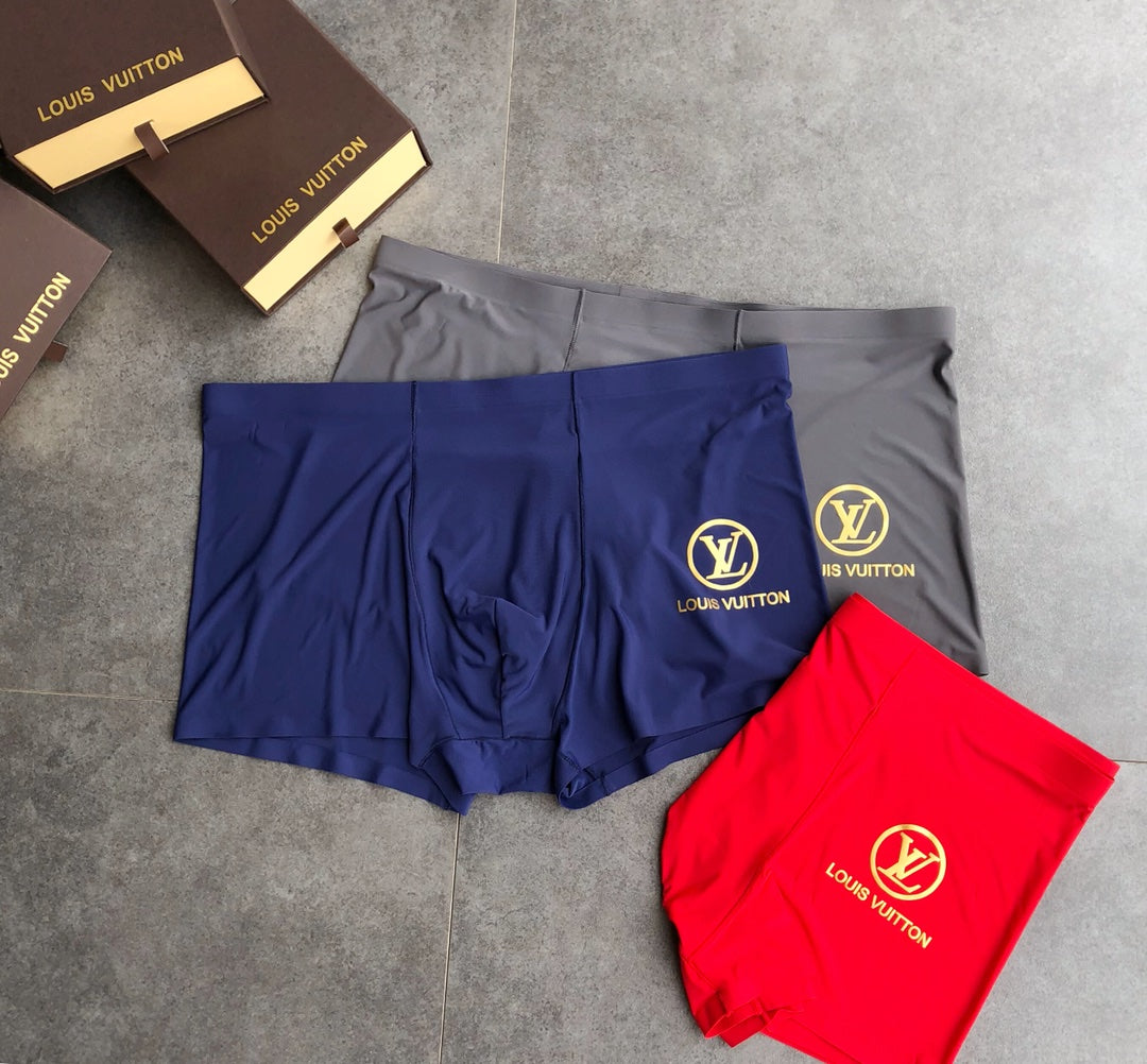 Louis Vuitton Visible All-Over Pattern And Logo Details Men's Boxer Briefs - 3-Piece Box