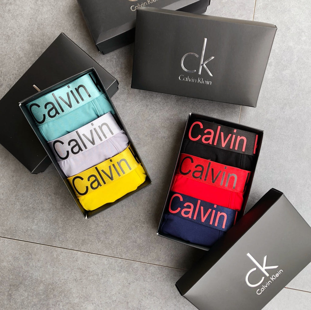 Calvin Klein Broad Logo Waistbands Men's Boxer Briefs - 3-Piece Box
