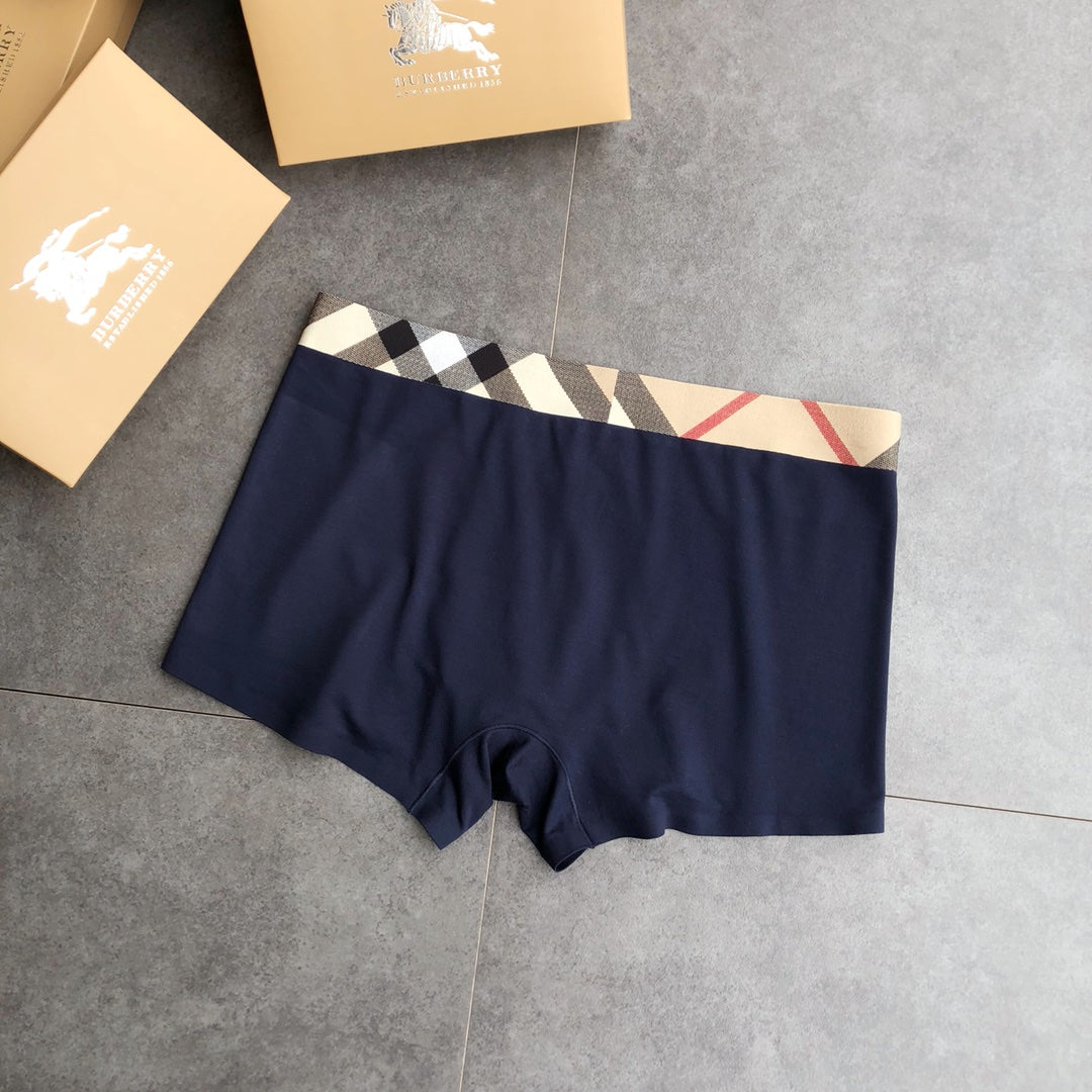 Burberry Visible Colour, Waistband And Emblem Details Men's Boxer Briefs - 3-Piece Box
