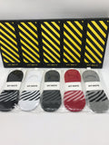 Off-White Cotton Visible Colour, Cuff And Emblem Details No-Show Socks - 5-Pair Set