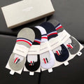 Thom Browne Cotton Visible Branded Cuff Or Emblem Details No-Show Socks - 5-Pair Set
