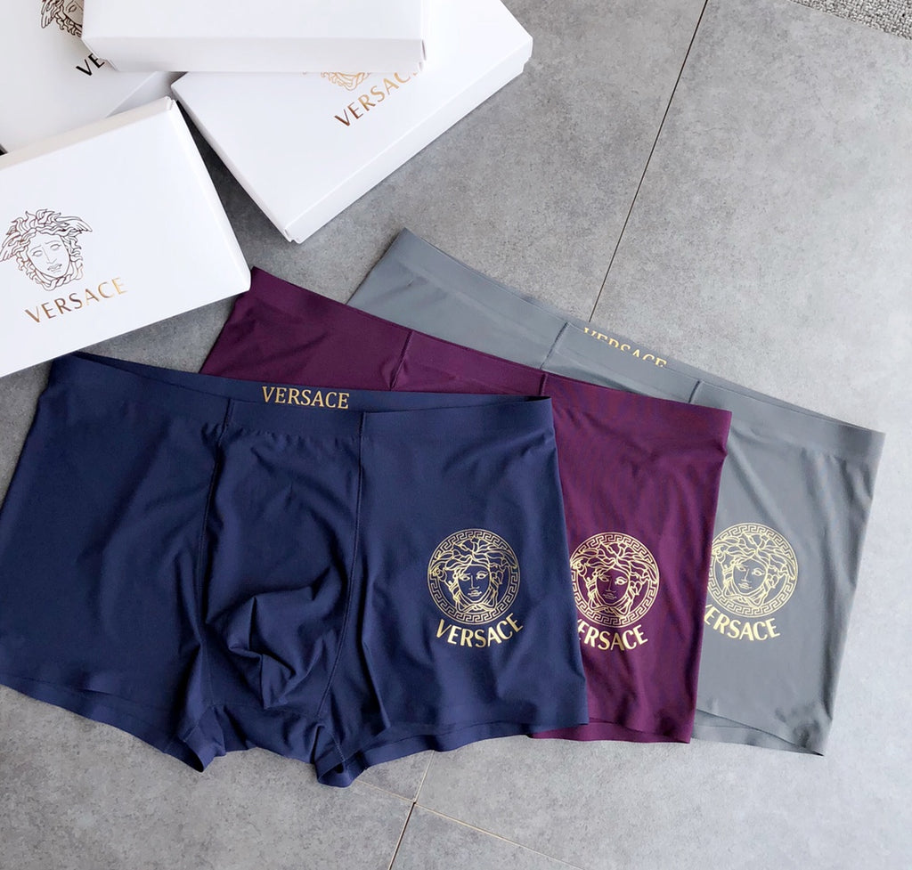 Versace Milk-Silk Men's Boxer Briefs - 3-Piece Box