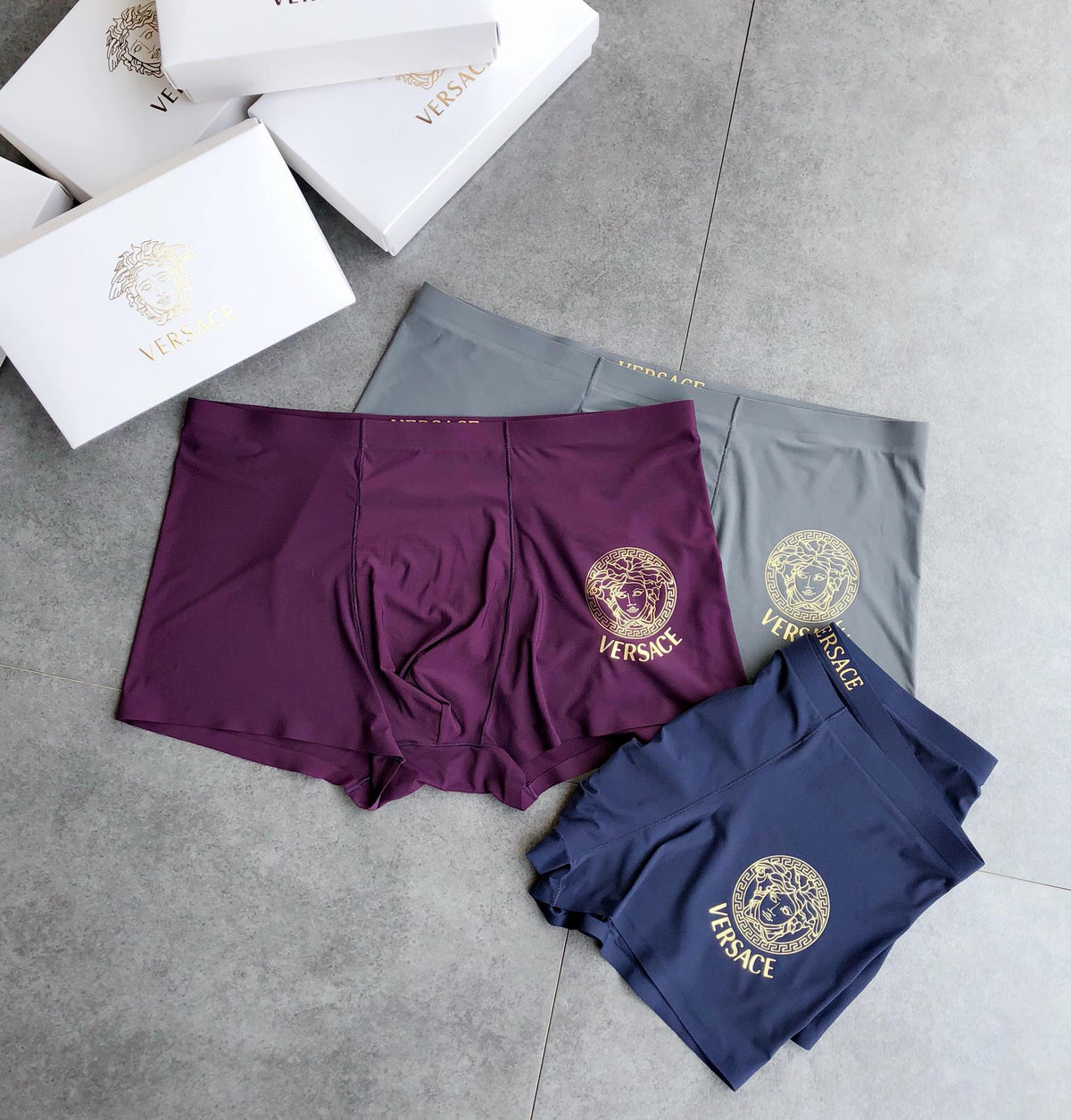 Versace Milk-Silk Men's Boxer Briefs - 3-Piece Box