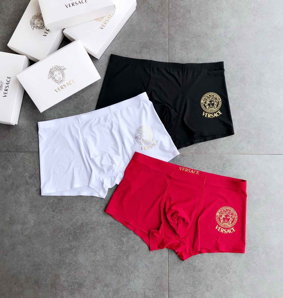 Versace Medallion Details Men's Boxer Briefs - 3-Piece Box