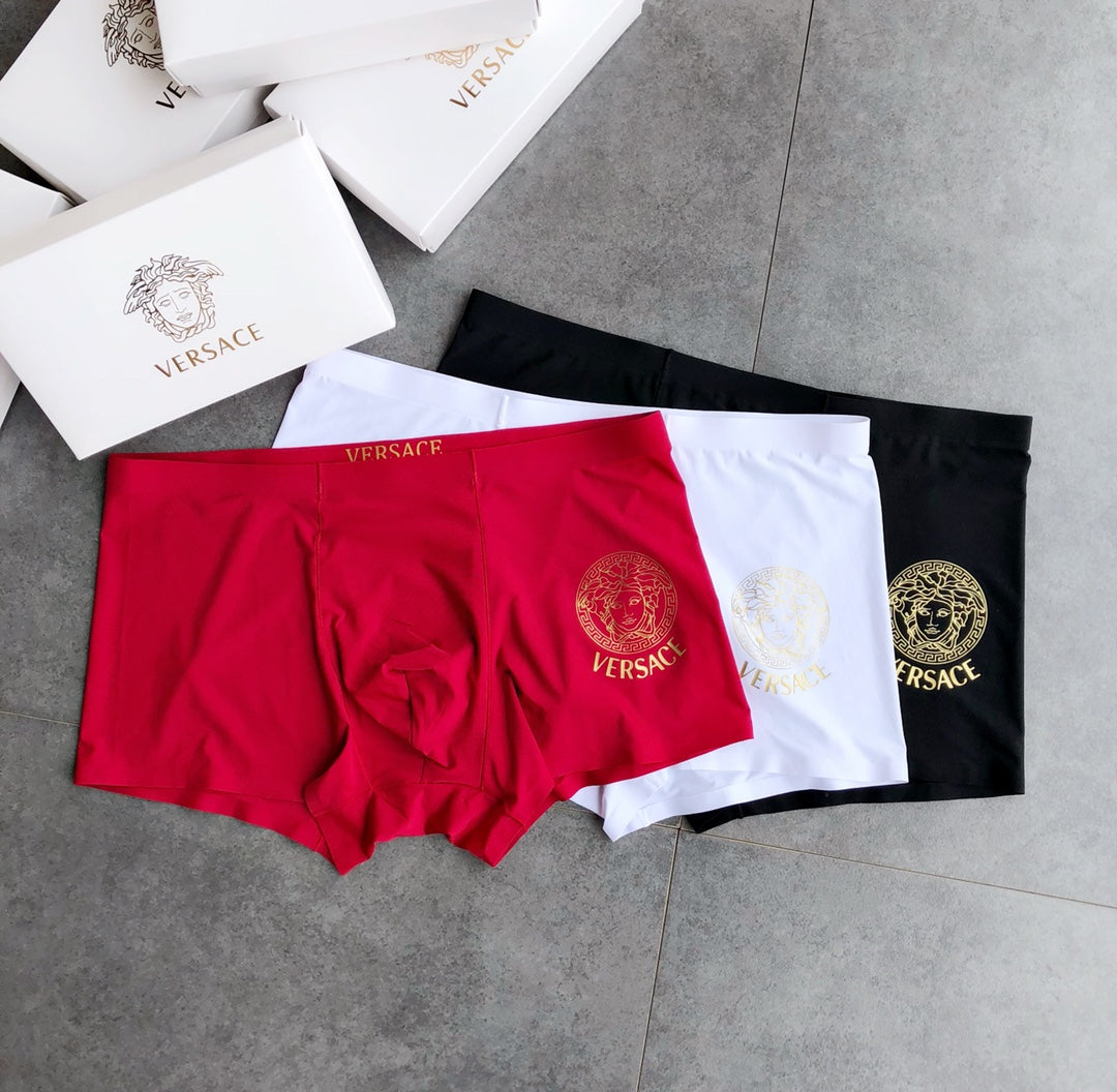 Versace Medallion Details Men's Boxer Briefs - 3-Piece Box