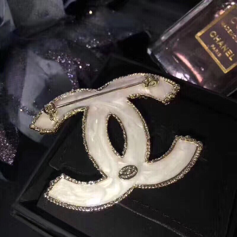 Signature Emblem Brooch in Polished Metal-Tone main product view