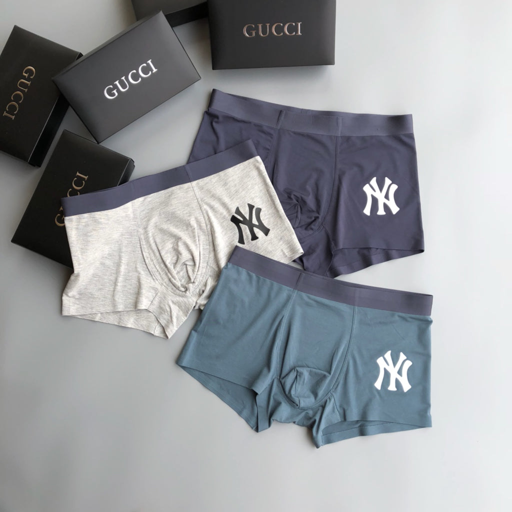 Gucci Crest-Style Front Emblems Men's Boxer Briefs - 3-Piece Box
