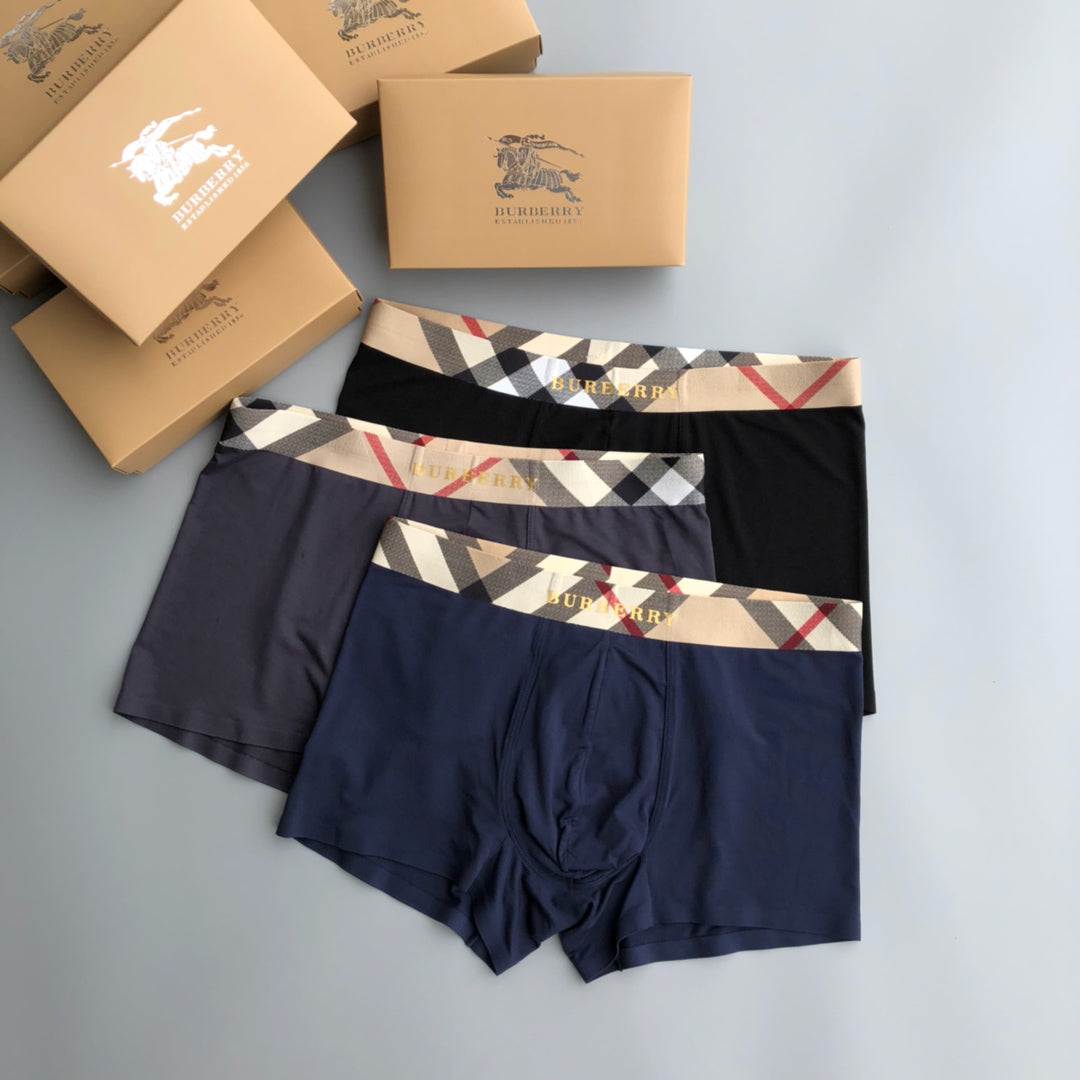 Burberry Contrast Logo Waistbands Men's Boxer Briefs - 3-Piece Box