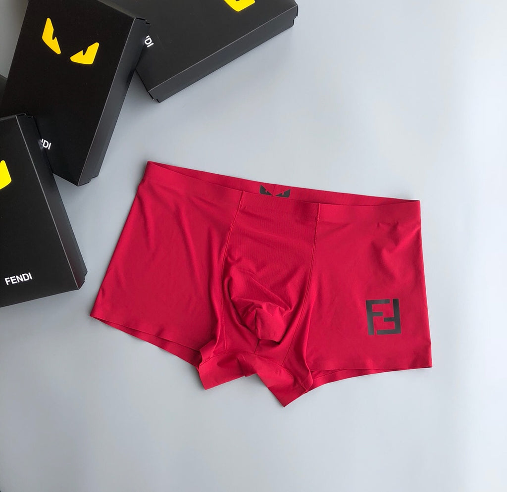 Fendi Yellow Emblem Details Men's Boxer Briefs - 3-Piece Box