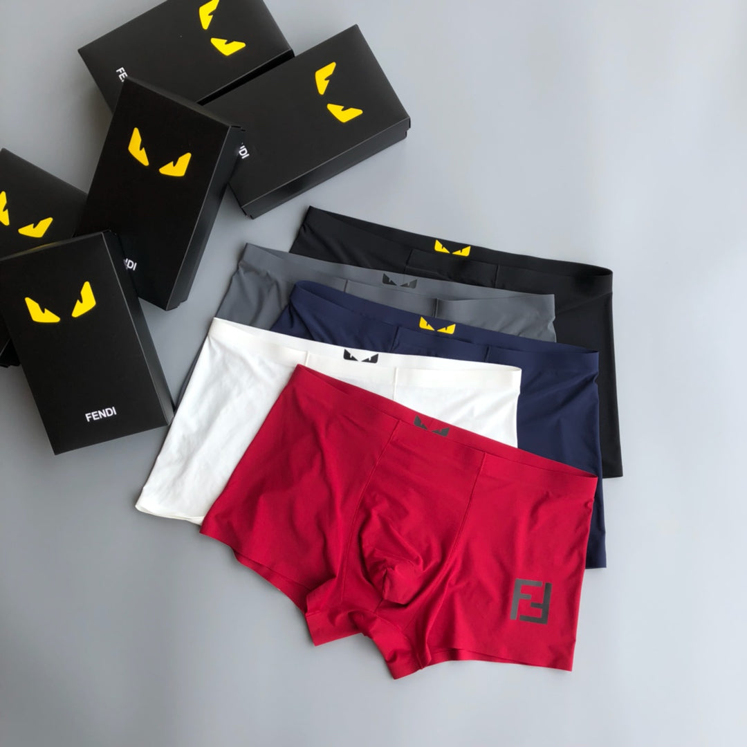 Fendi Goat-milk silk Small Eye Details Men's Boxer Briefs - 3-Piece Box