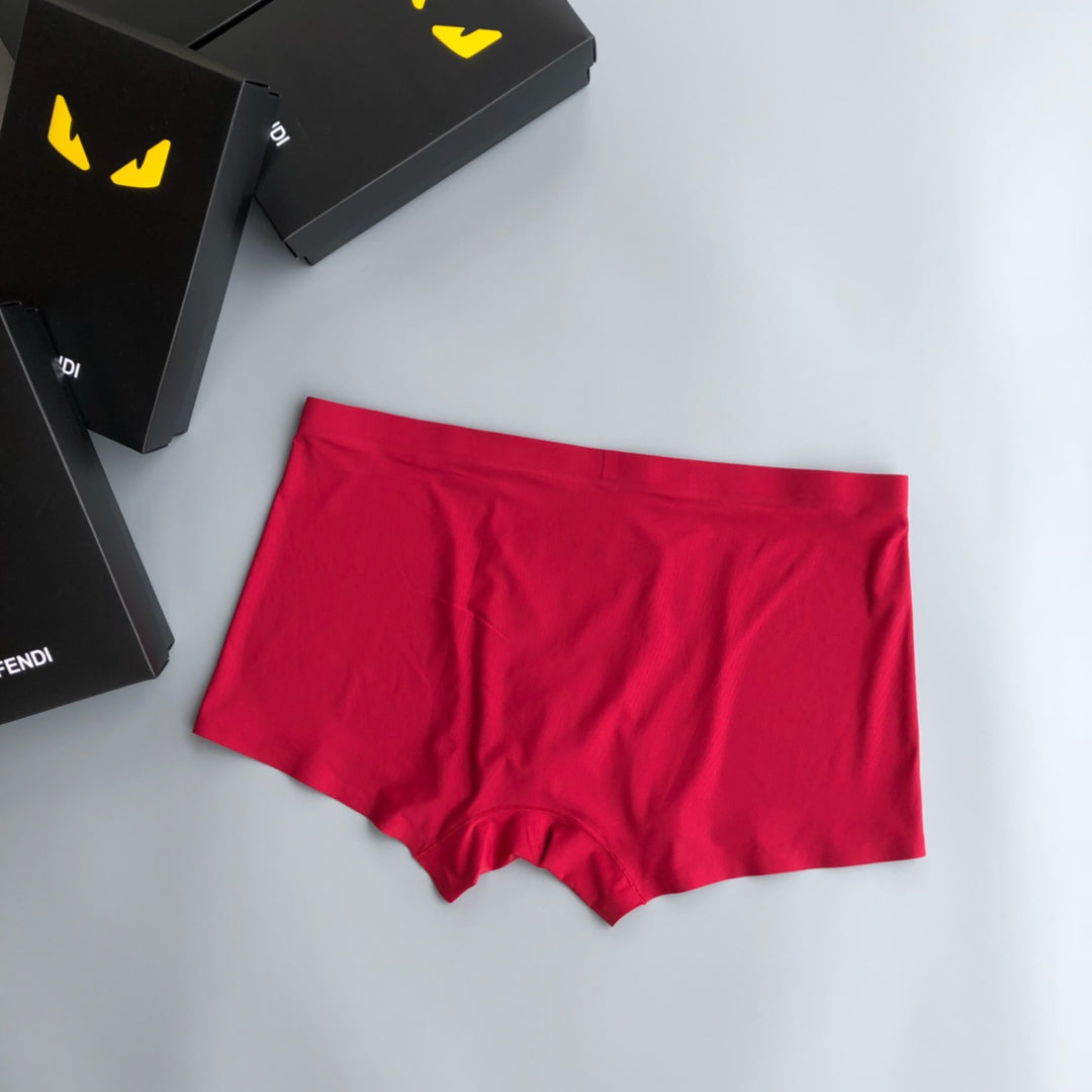 Fendi Yellow Emblem Details Men's Boxer Briefs - 3-Piece Box