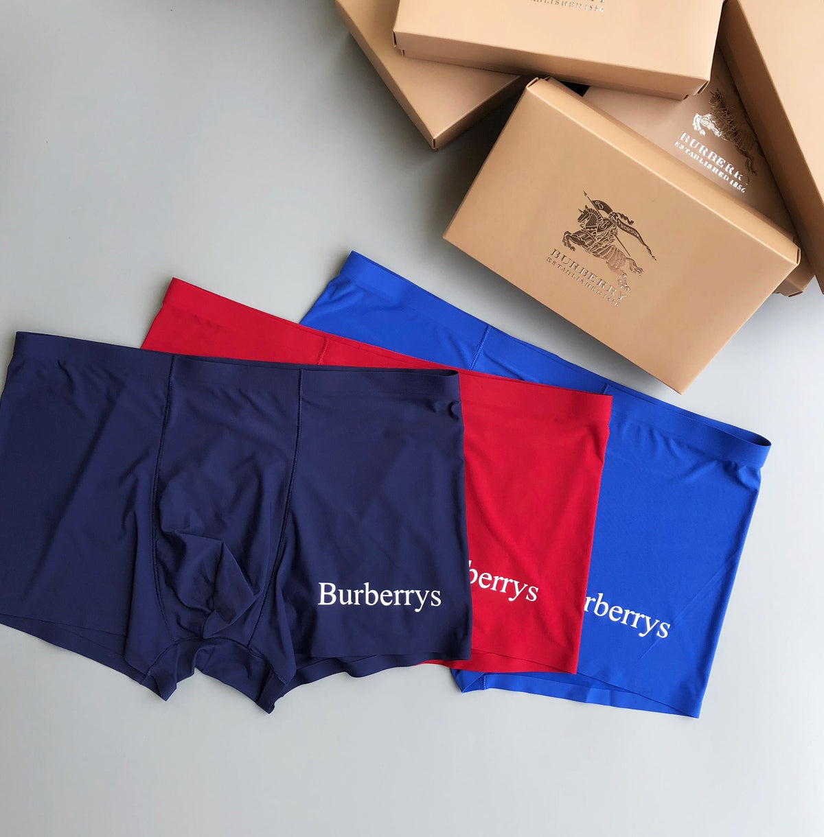 Burberry Side Lettering Men's Trunk Underwear - 3-Piece Box