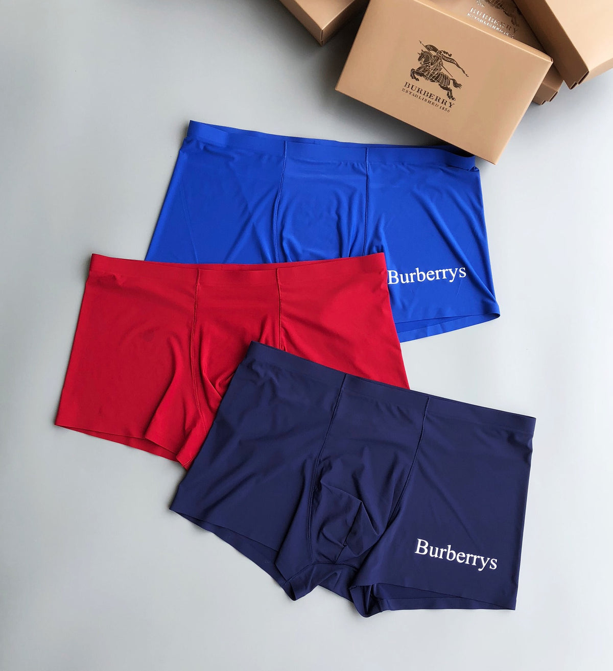 Burberry Side Lettering Men's Trunk Underwear - 3-Piece Box