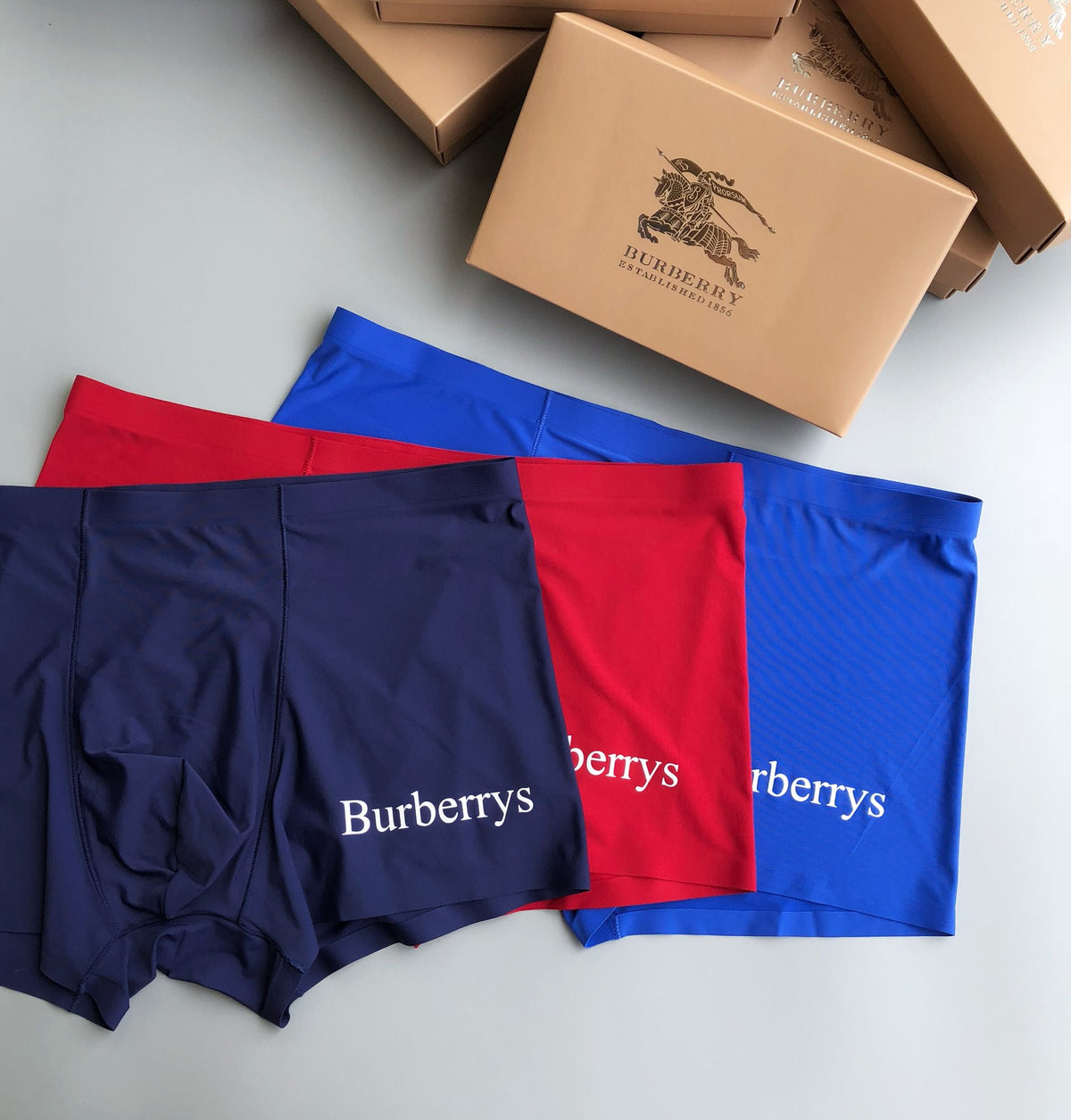 Burberry Side Lettering Men's Trunk Underwear - 3-Piece Box