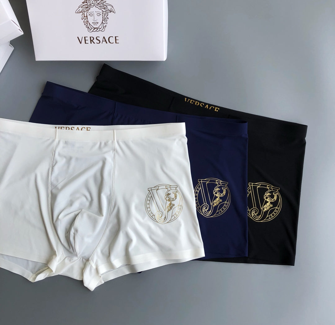 Versace Milk-Silk Men's Boxer Briefs - 3-Piece Box