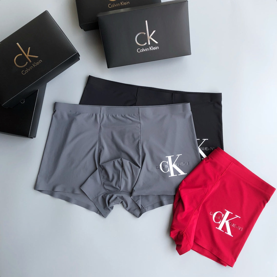 Unbranded Red and Grey Boxer Briefs 3-Piece Box Collection