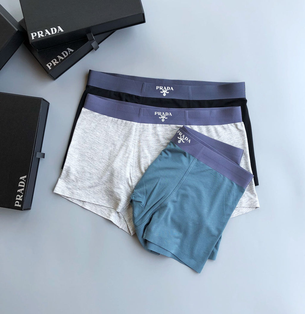 Prada Small Triangle Details Men's Boxer Briefs - 3-Piece Box