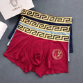Versace Burgundy Gold Crest Boxer Briefs 3-Piece Box Collection