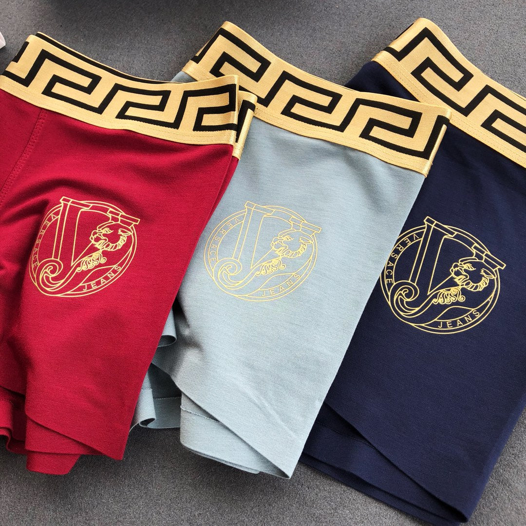 Versace Greek-Key Waistbands Men's Boxer Briefs - 3-Piece Box