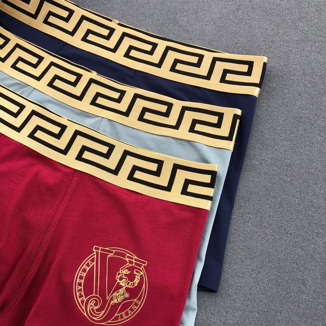 Versace Greek-Key Waistbands And Medallion Details Men's Boxer Briefs - 3-Piece Box