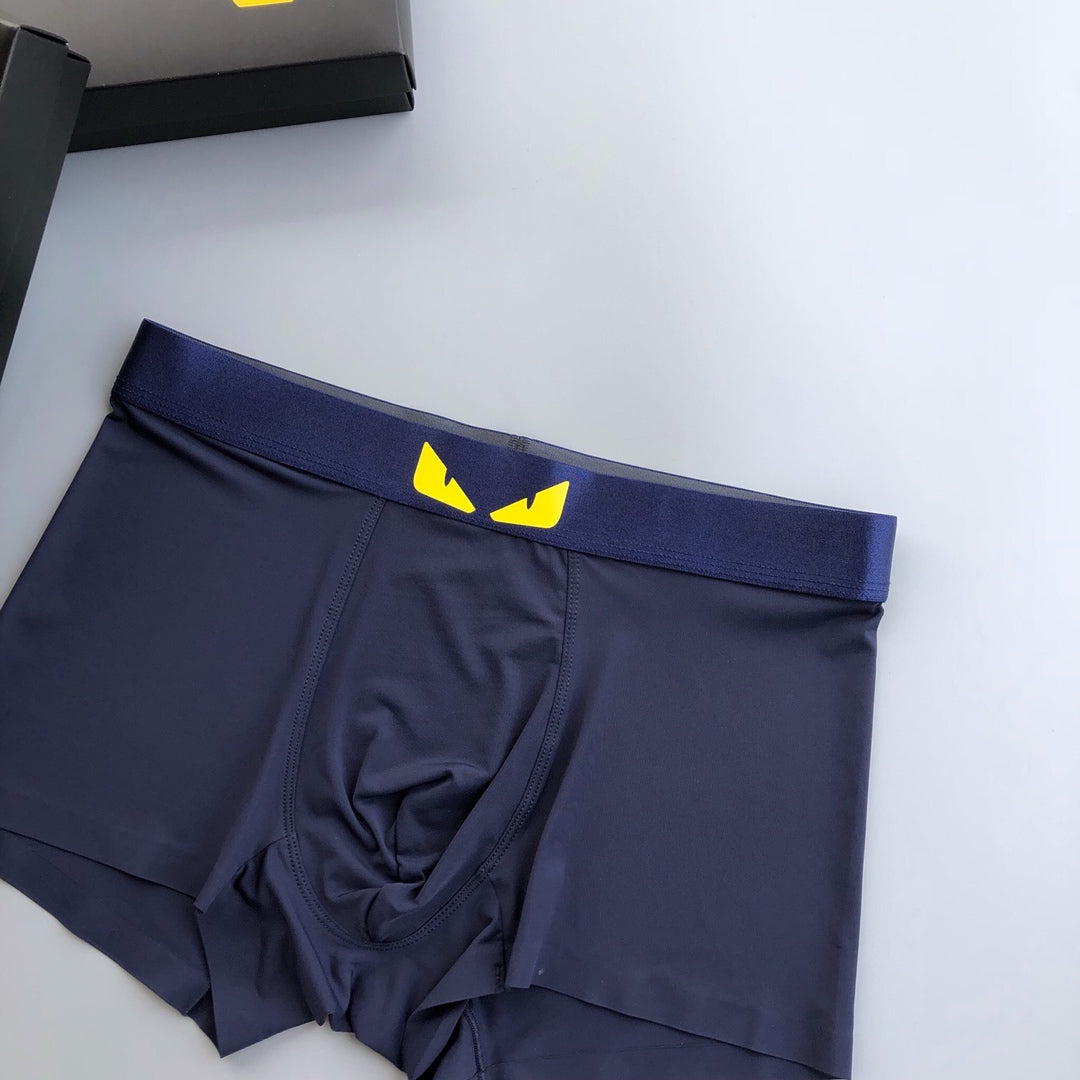Fendi Yellow Eye-Style Waistband Details Men's Boxer Briefs - 3-Piece Box