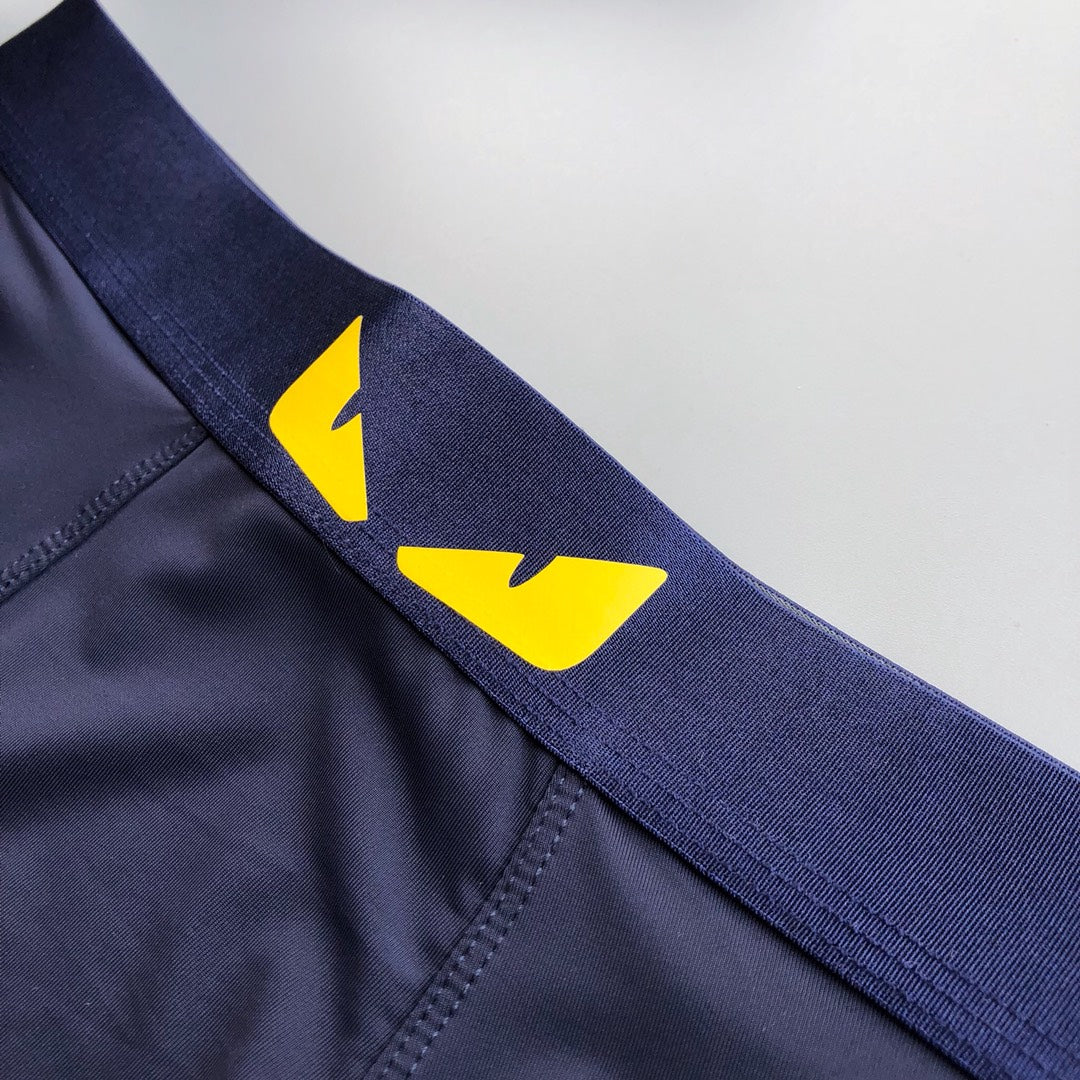 Fendi Yellow Eye-Style Waistband Details Men's Boxer Briefs - 3-Piece Box