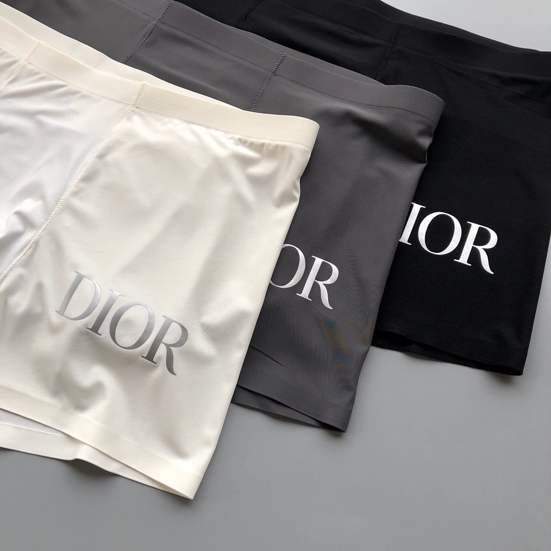 Dior Clean Wordmark Details Men's Boxer Briefs - 3-Piece Box