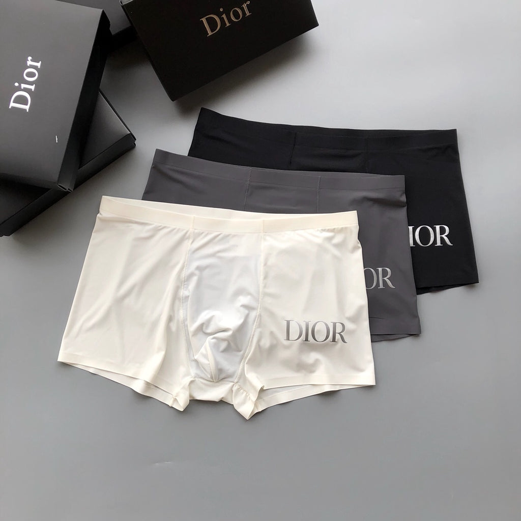 Dior Clean Wordmark Details Men's Boxer Briefs - 3-Piece Box