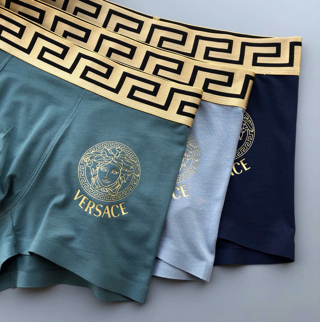 Versace Medallion Details Men's Boxer Briefs - 3-Piece Box