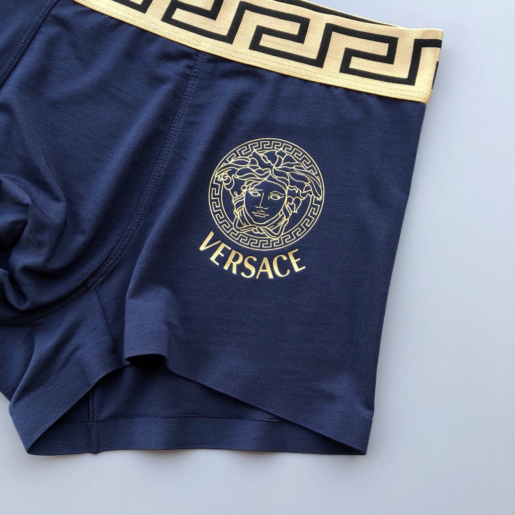 Versace Greek-Key Waistbands And Medallion Details Men's Boxer Briefs - 3-Piece Box