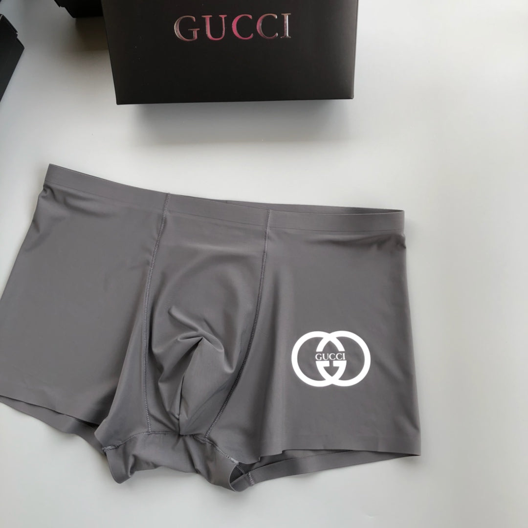 Gucci Solid Panels And Visible Emblem Details Men's Boxer Briefs - 3-Piece Box