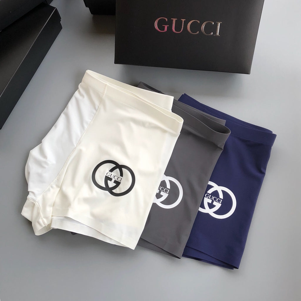Gucci Interlocking-Logo Graphics Men's Boxer Briefs - 3-Piece Box