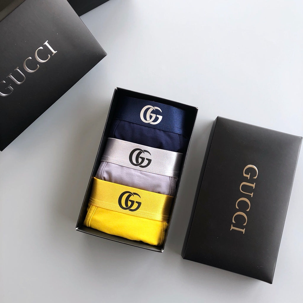 Gucci Small Emblem Details Men's Boxer Briefs - 3-Piece Box
